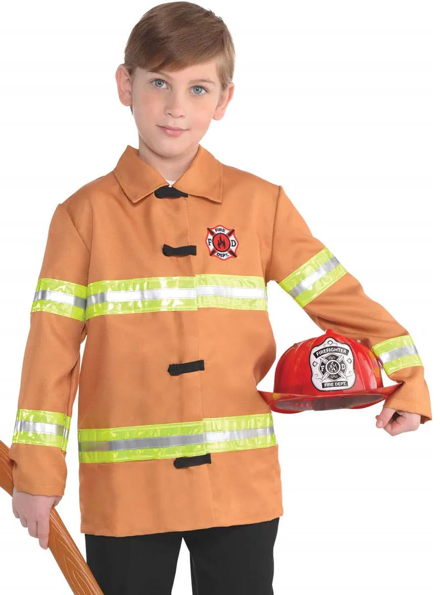 Fire Fighter Boys Orange Costume Jacket