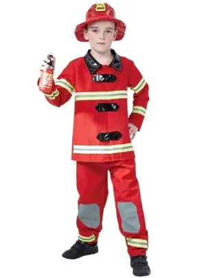 Fire Fighter Red Uniform Boys Costume
