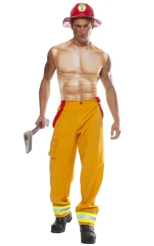 Firefighter Mens Sexy Fireman Fancy Dress Costume