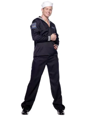 First Mate Sailor Mens Black Navy Officer Costume
