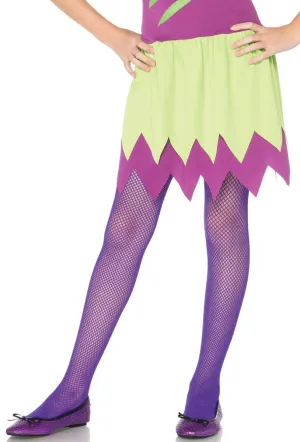 Fishnet Girls Purple Costume Stockings