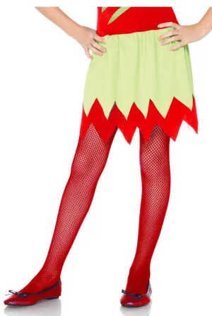 Fishnet Girls Red Costume Stockings