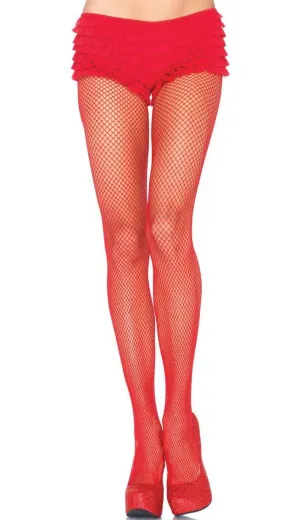 Fishnet Pantyhose in Red