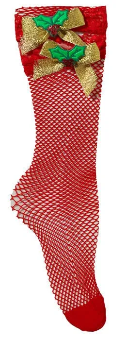 Fishnet Red Christmas Stockings