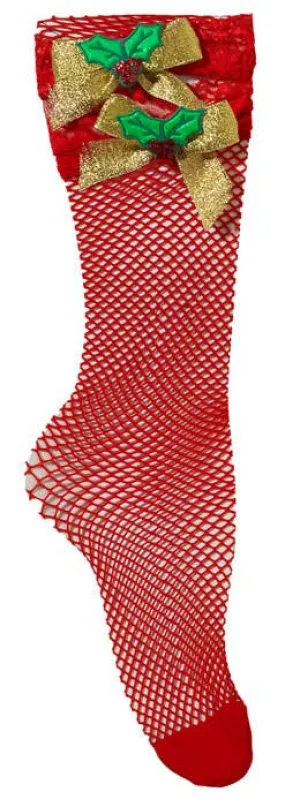 Fishnet Red Christmas Stockings