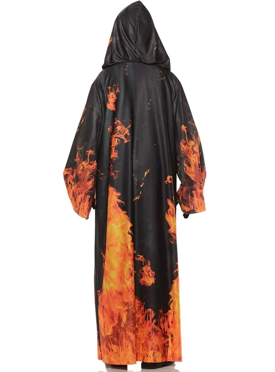 Flaming Underworld Demon Teen Boys Halloween Costume Robe