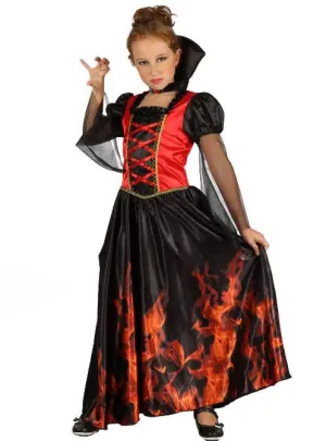 Flaming Vampiress Girls Halloween Costume