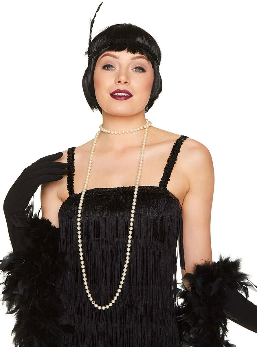 Flapper Girl Womens Black 1920s Costume