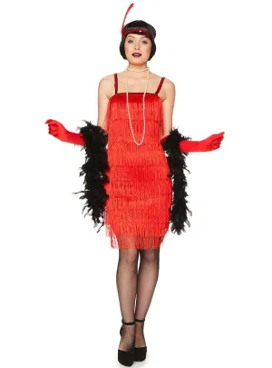 Flapper Girl Womens Red 1920s Costume