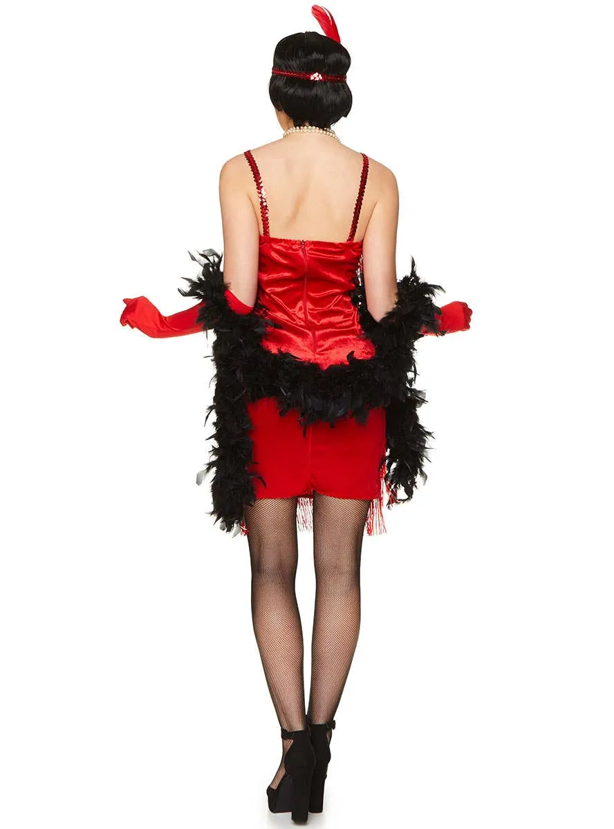 Flapper Girl Womens Red 1920s Costume