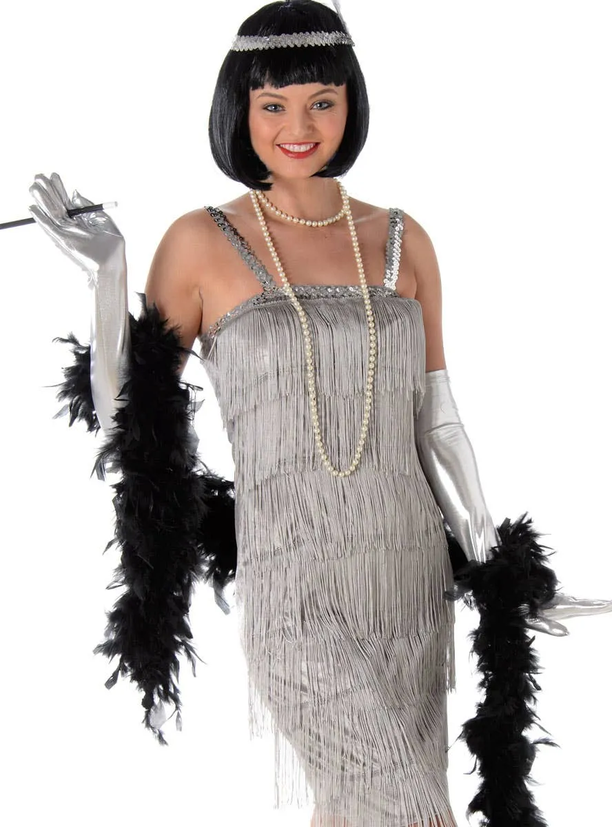 Flapper Girl Womens Silver 1920s Costume