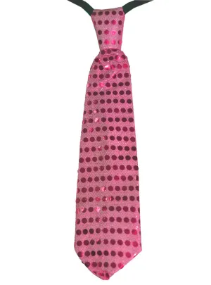Flashing Light Up Light Pink Sequinned Costume Tie