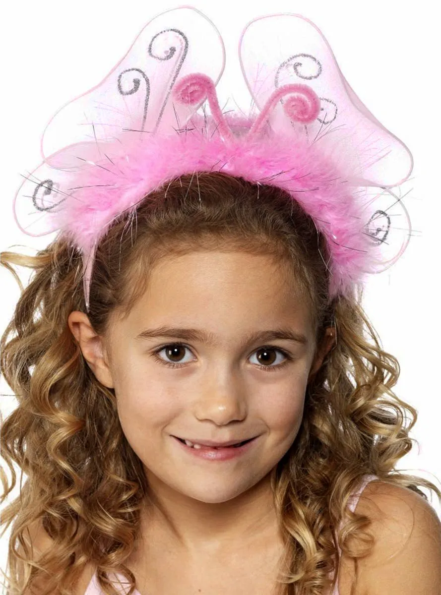 Flashing Pink Butterfly Girls Headband