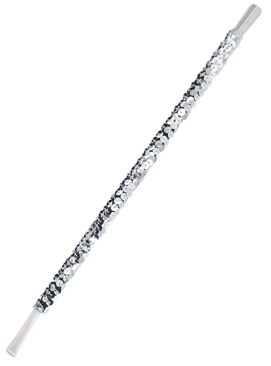 Flashy Silver Sequin 1920s Cigarette Holder Costume Accessory