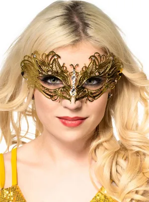 Flexible Gold Fossil Lightweight Metal Masquerade Mask