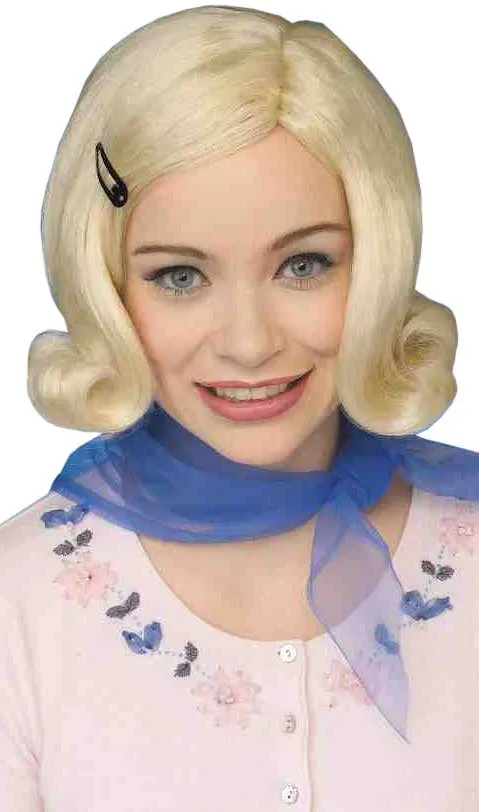 Flicked 50s Blonde Bopper Bob Womens Wig
