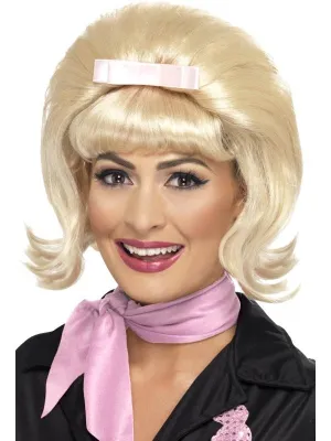 Flicked Beehive Blonde Bob Costume Wig