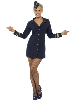 Flight Attendant Sexy Navy Blue Womens Plus Size Costume
