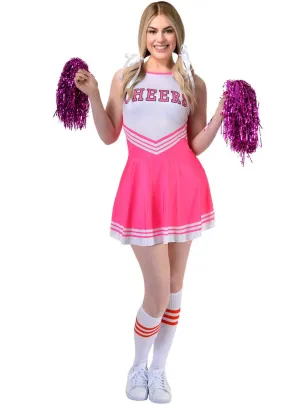 Flirtatious Pink Womens Cheerleader Costume