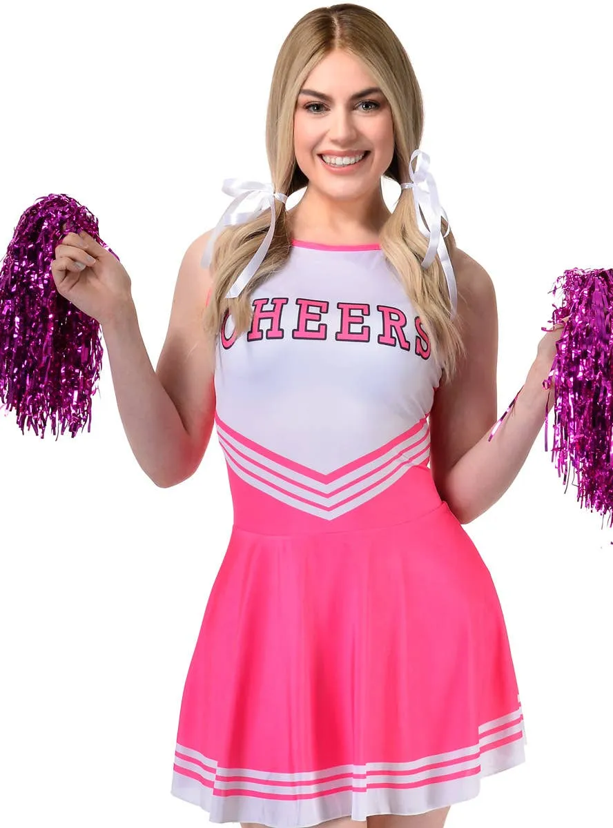 Flirtatious Pink Womens Cheerleader Costume