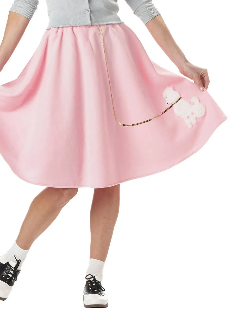 Flirty Fifties Womens Retro Pink Poodle Costume Skirt