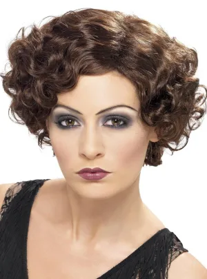Flirty Flapper Brown 1920s Womens Costume Wig