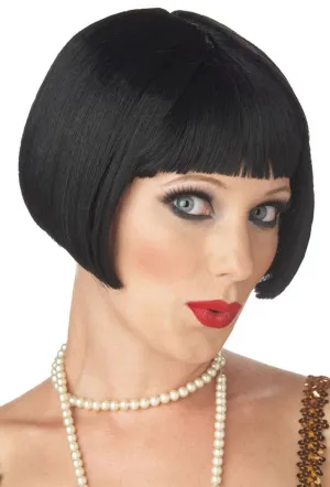 Flirty Flapper Womens Black 1920s Gatsby Costume Wig