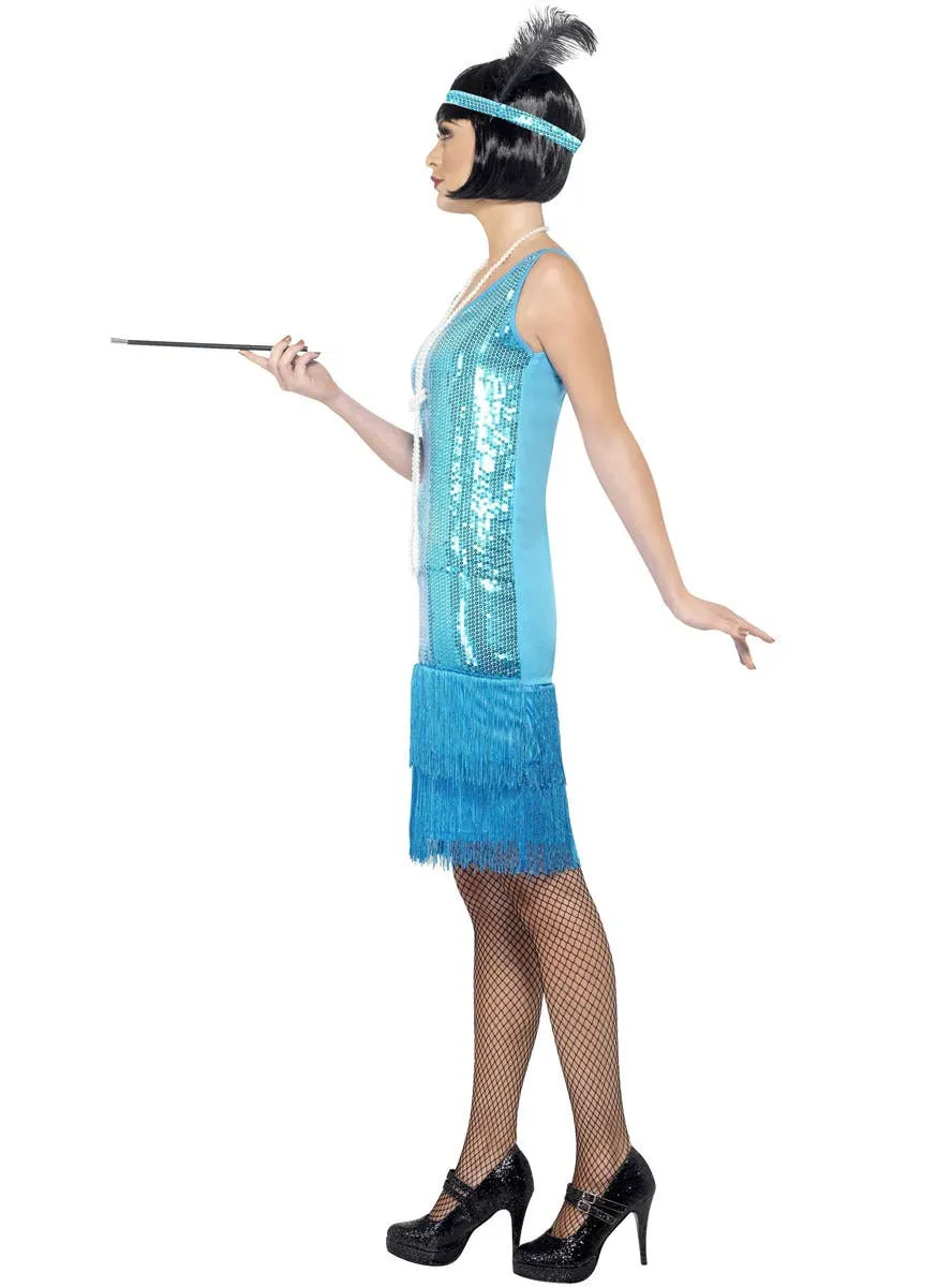 Flirty Flapper Womens Blue 1920s Costume