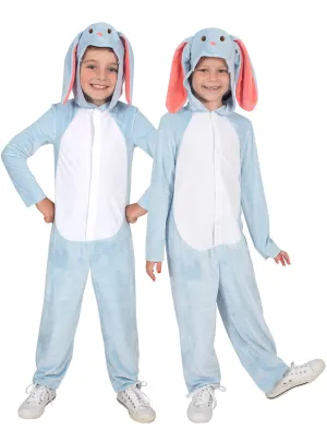 Floppy Ear Kids Blue Bunny Rabbit Animal Onesie Costume