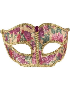 Floral Brocade Victorian Masquerade Mask