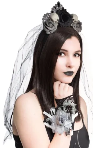 Floral Corpse Bride Gothic Corsage Glove