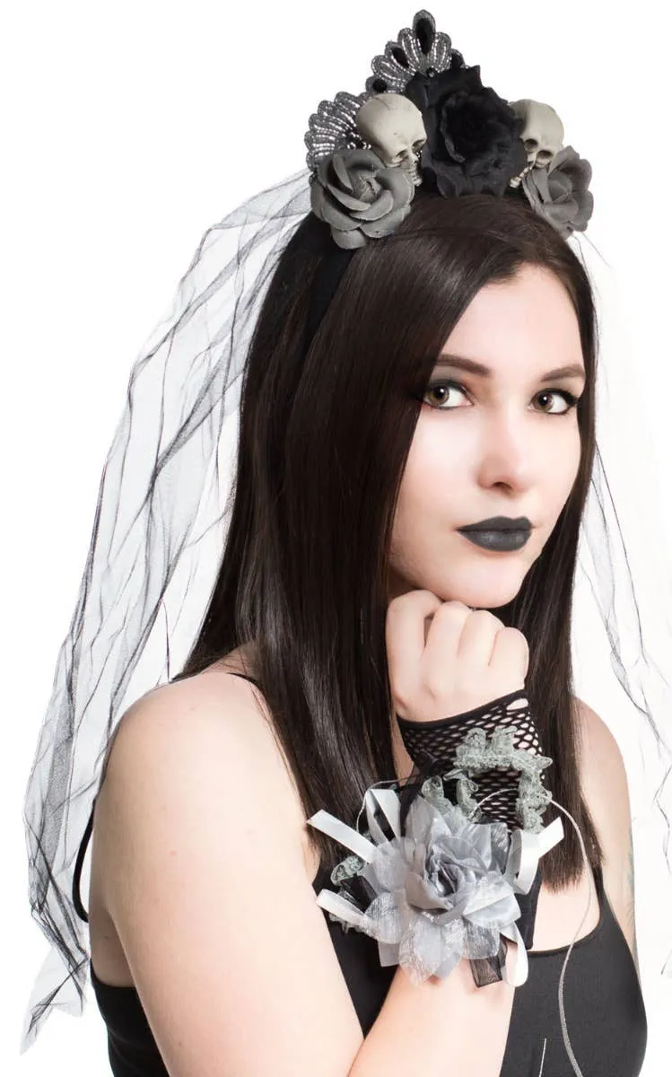 Floral Corpse Bride Gothic Corsage Glove