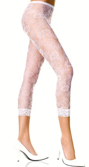 Floral Lace Sexy White Costume Leggings
