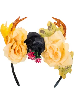 Floral Woodland Deer Antlers Costume Headband