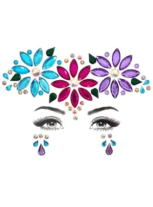 Flower Child Colourful Stick On Face Jewels