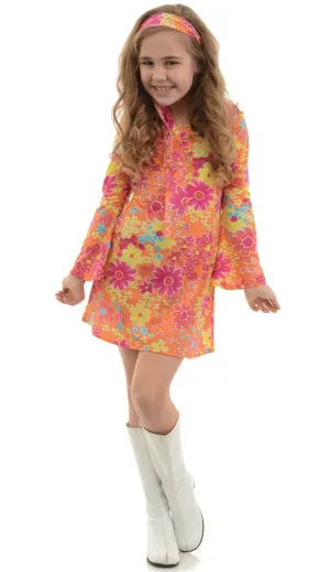 Flower Child Girls 60s Hippie Costume Dress
