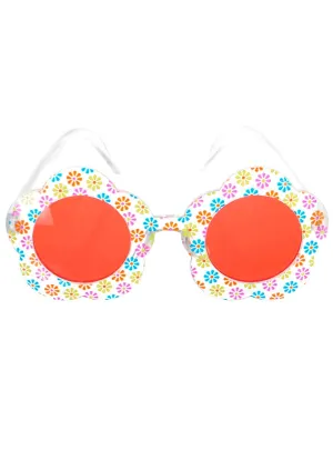 Flower Power 1970s Hippie Costume Glasses