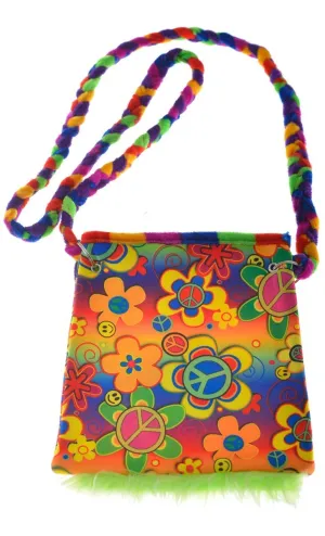 Flower Power 1970s Rainbow Novelty Shoulder Bag
