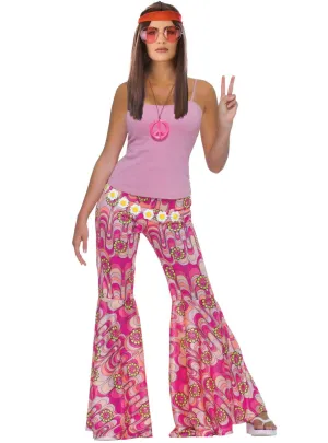 Flower Power Hippie Womens 1970s Costume Pants
