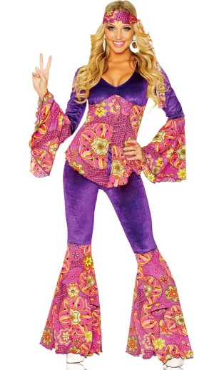 Flower Power Womens Psychedelic 1970s Costume