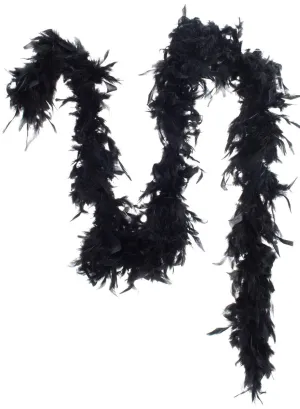 Fluffy 183cm Black Feather Boa Costume Accessory