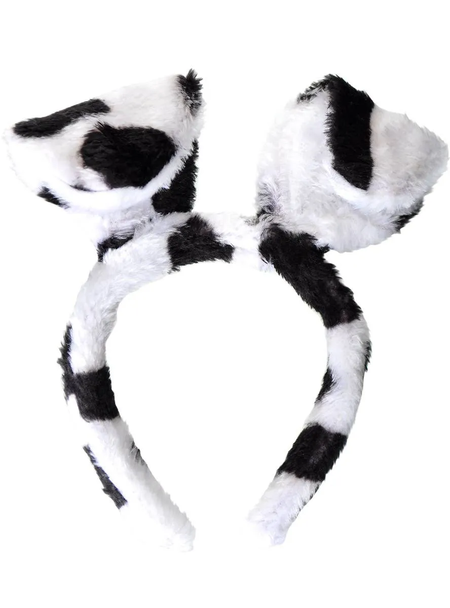 Fluffy Black and White Kids Dalmatian Ears Headband
