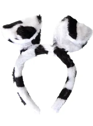 Fluffy Black and White Kids Dalmatian Ears Headband