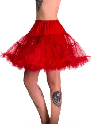 Fluffy Deep Red Thigh Length Costume Petticoat