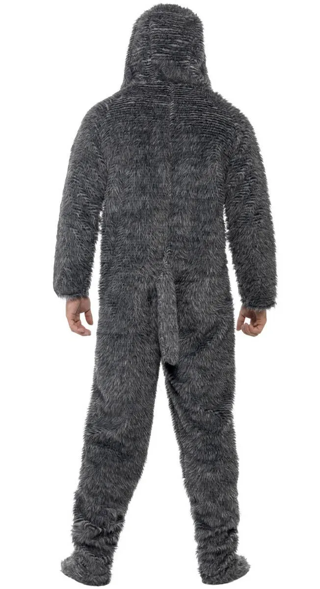 Fluffy Dog Mens Grey Costume Animal Onesie