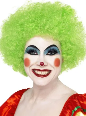 Fluffy Green Clown Afro Womens Costume Wig