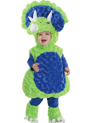Fluffy Green Infant Triceratops Dinosaur Costume
