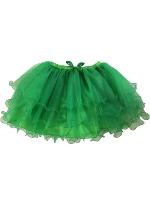 Fluffy Green Ruffled Mesh Womens Tutu Skirt