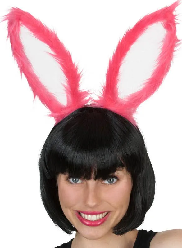 Fluffy Hot Pink Bunny Ears