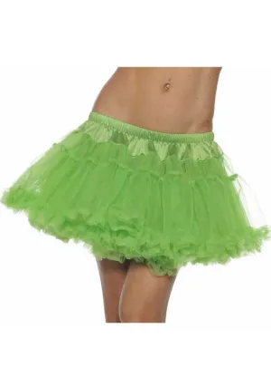 Fluffy Neon Green Thigh Length Petticoat
